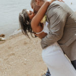 close up of the couple sharing a passionate kiss. Elopement at Plum Point Park