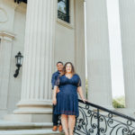 photo of brides to be at the pillars of vanderbilt mansion.