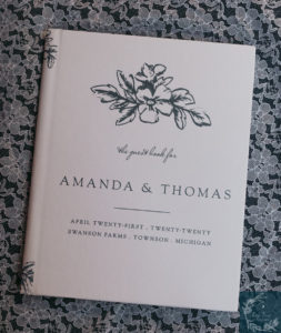 Basic Invite Wedding Guest Books close up of cover