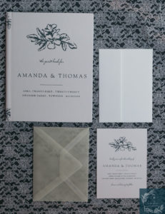 a photo displaying an invitation suite from Basic Invite.