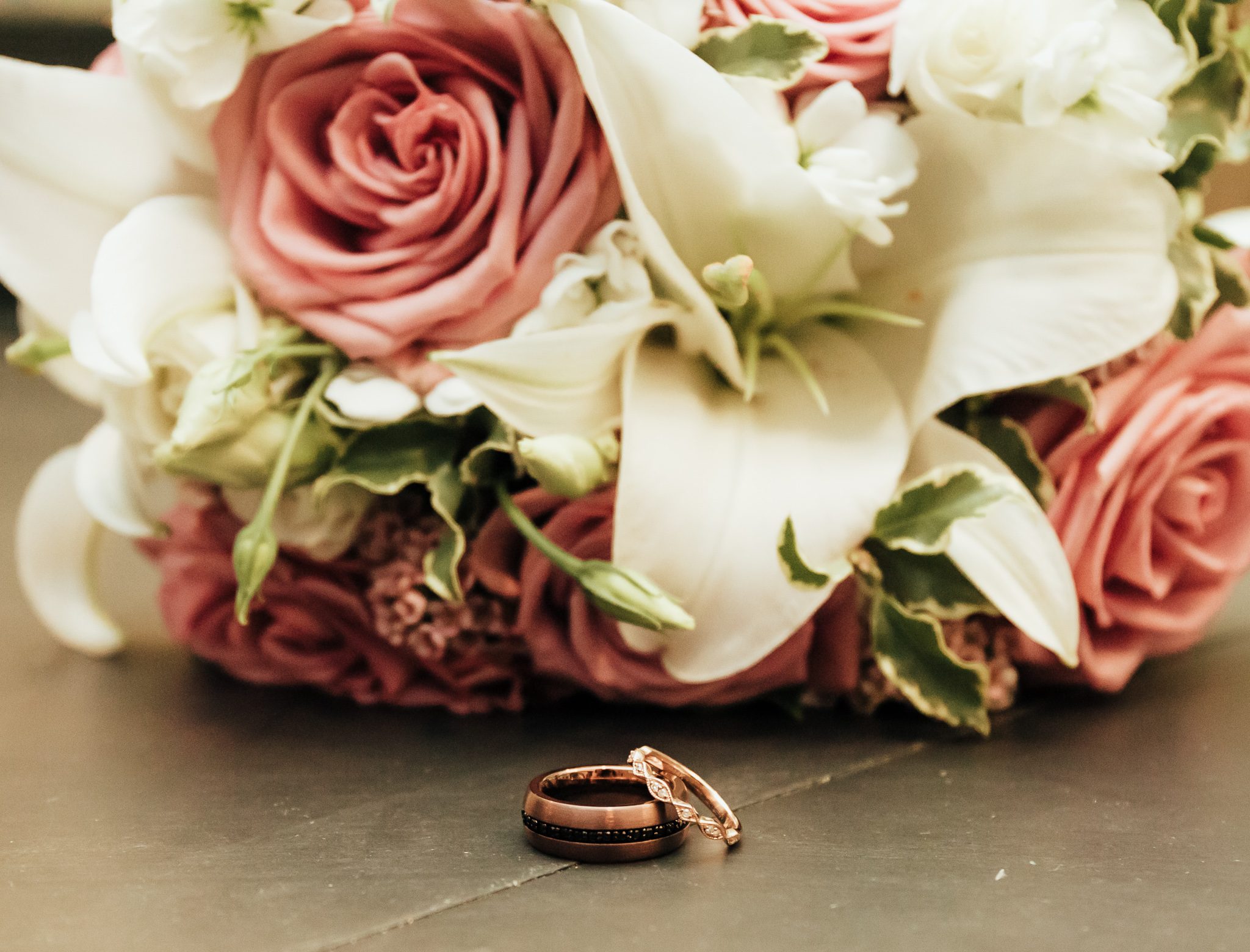 crys torres bouquet close up wedding bands locust grove estate poughkeepsie new york hudson valley wedding photography