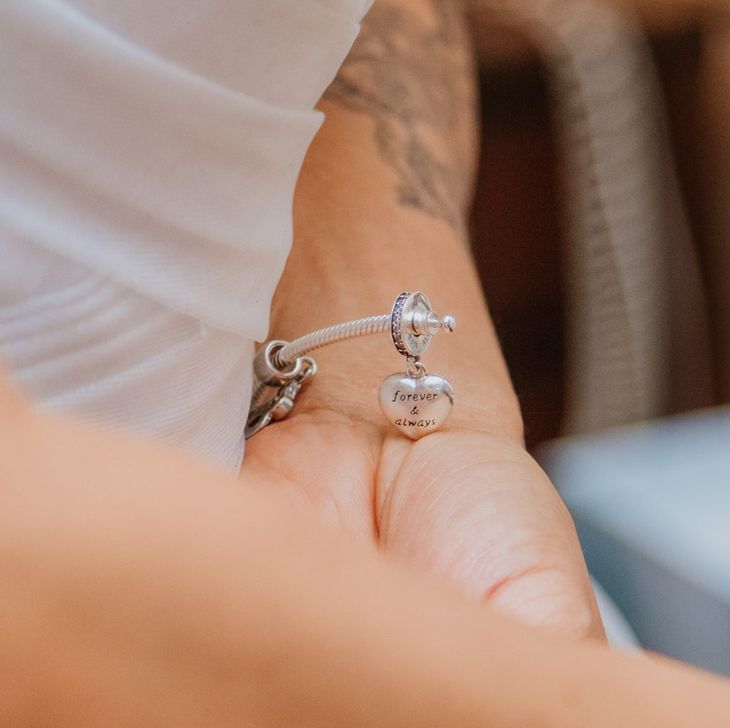 close up shot of charm bracelet