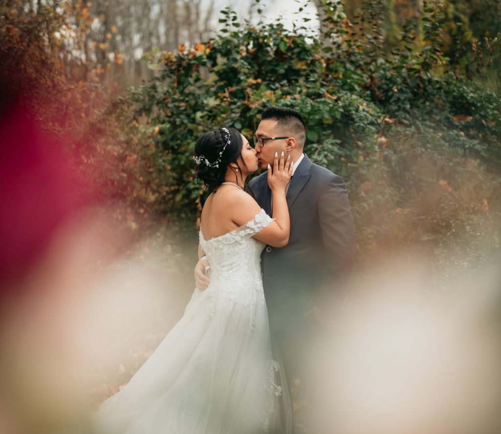 portrait of couple first look