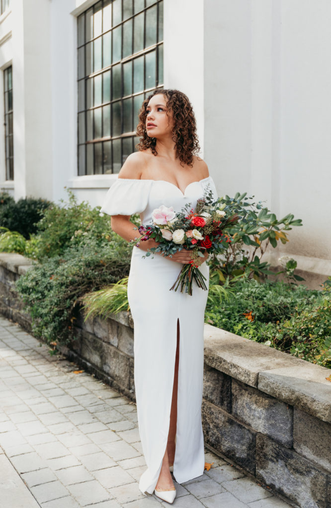 bridal model styled fall wedding hudco westchester new york bouquet