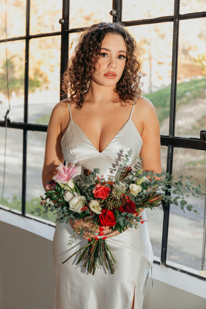 bridal model styled fall brunch wedding hudco westchester new york florals bouquet