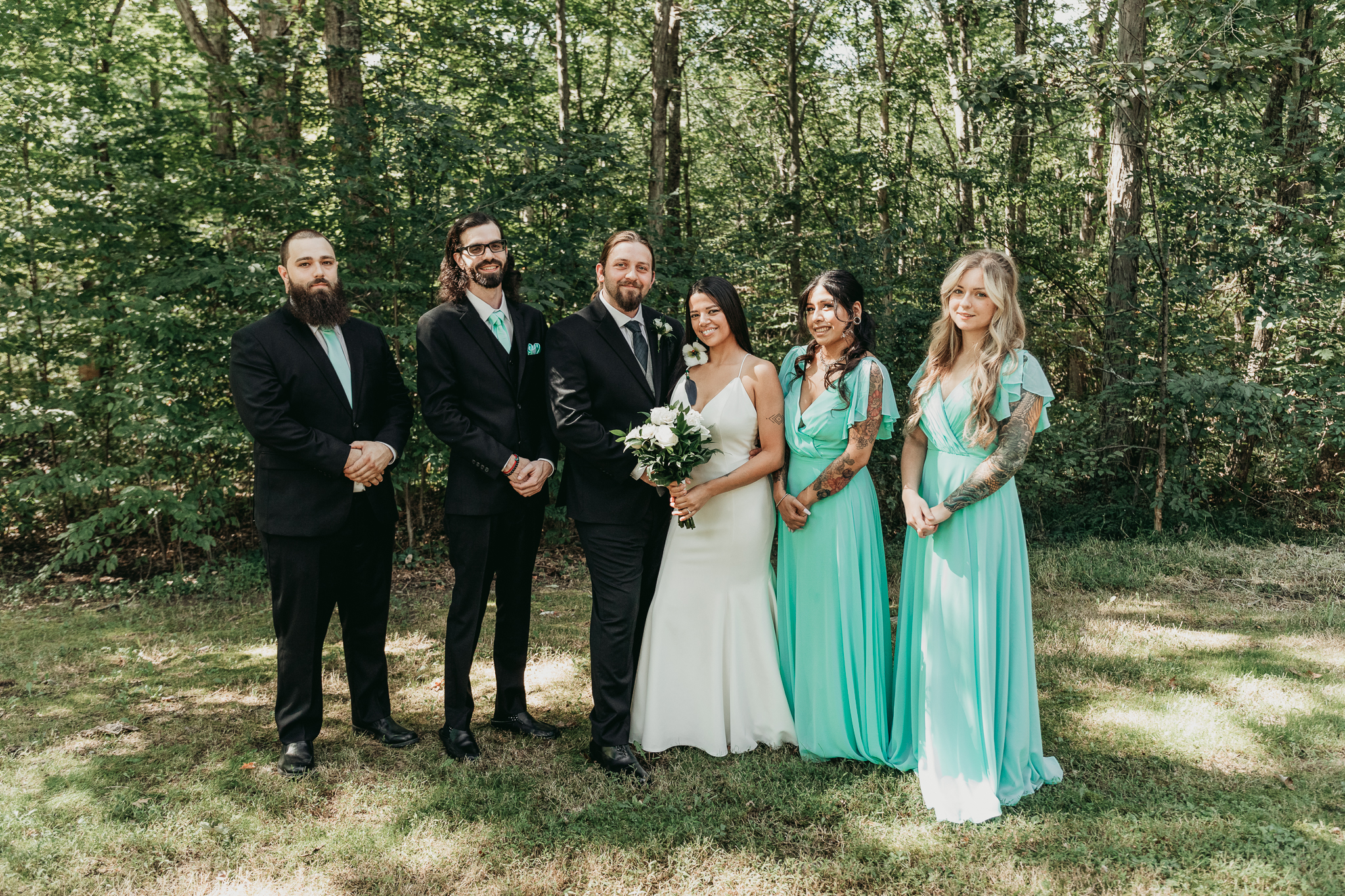 bridal party back yard wedding new paltz new york crys torres photography