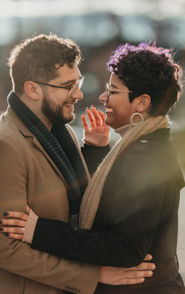 close up of couple laughing and smiling kingston new york