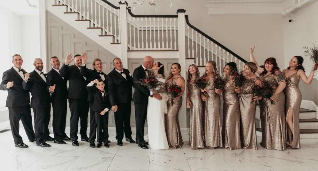 full bridal party group photo.